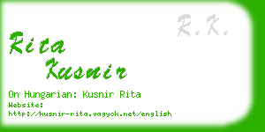 rita kusnir business card